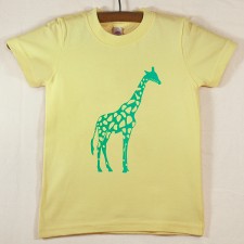 Lemon Yellow T Shirt with Green Giraffe