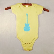 Yellow Onesie with Blue Guitar
