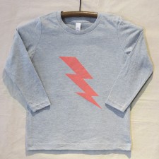 Grey Long Sleeve Lightning Bolt T Shirt