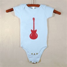 Light Blue Onesie with Red Guitar
