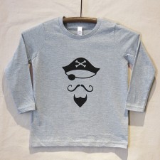 Grey Long Sleeve Pirate T Shirt